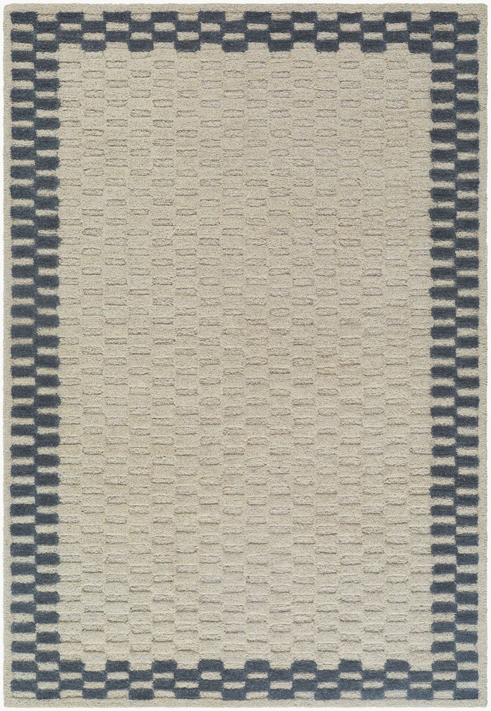 Livabliss Klopp Hand Tufted Wool Accent Rug Mid Century Modern Geometric for Entryway or Bath Ivory, Charcoa 2' x 3' KPP2309-23