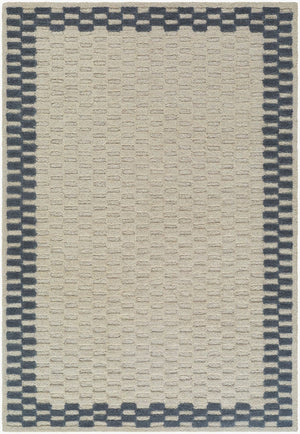 Livabliss Klopp Hand Tufted Wool Accent Rug Mid Century Modern Geometric for Entryway or Bath Ivory, Charcoa 2' x 3' KPP2309-23