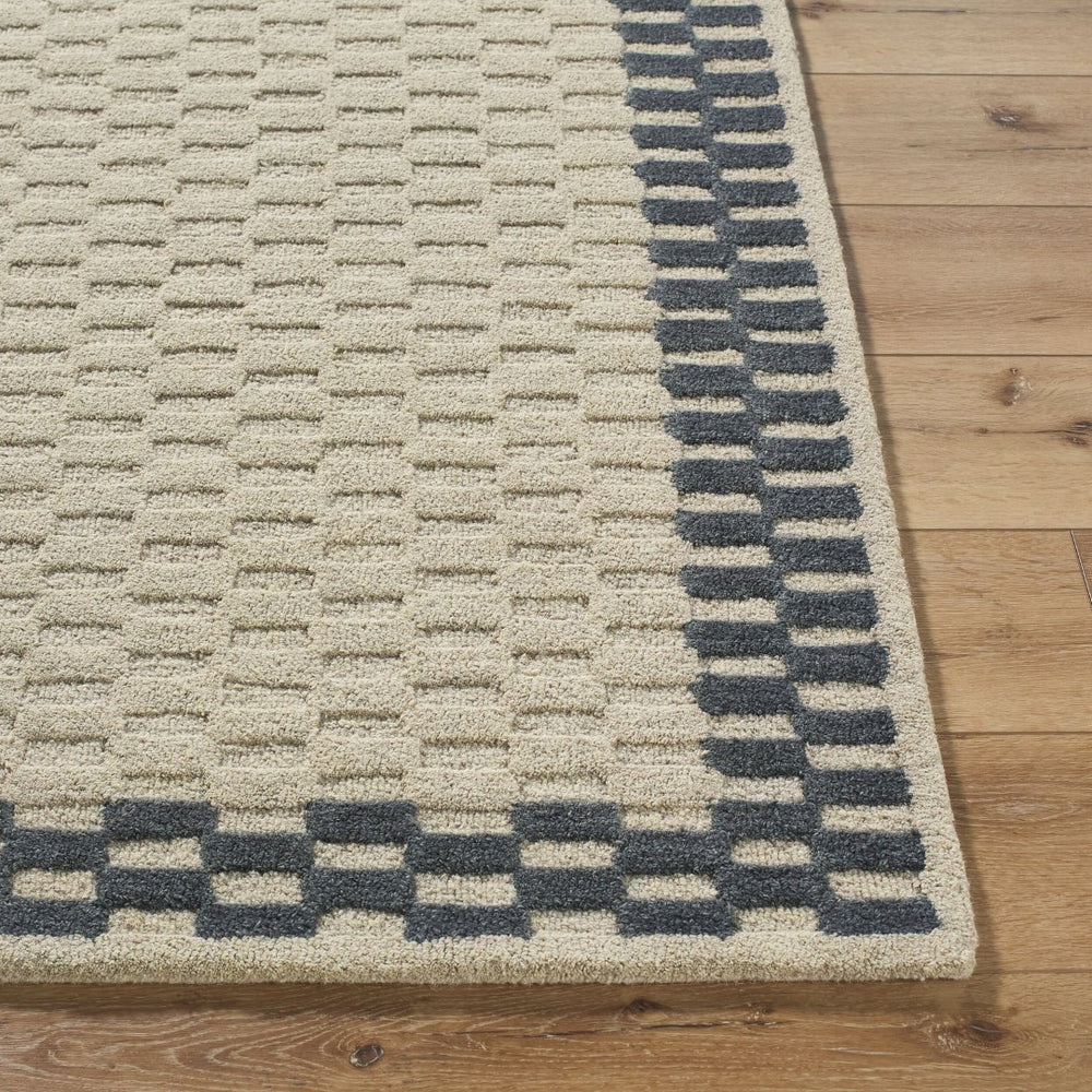 Livabliss Klopp Hand Tufted Wool Accent Rug Mid Century Modern Geometric for Entryway or Bath Ivory, Charcoa 2' x 3' KPP2309-23