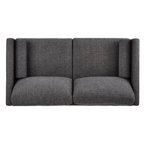 Homelegance By Top-Line Jeriah Mid-Century Tapered Leg Loveseat with Pillows Black Polyester