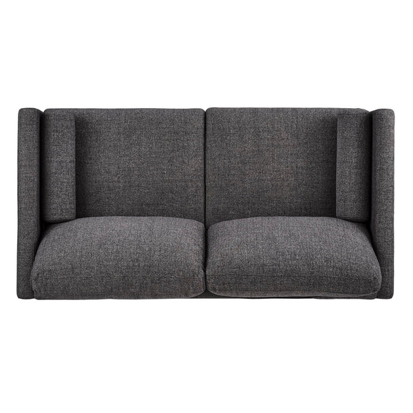 Homelegance By Top-Line Jeriah Mid-Century Tapered Leg Loveseat with Pillows Black Polyester