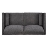 Homelegance By Top-Line Jeriah Mid-Century Tapered Leg Loveseat with Pillows Black Polyester