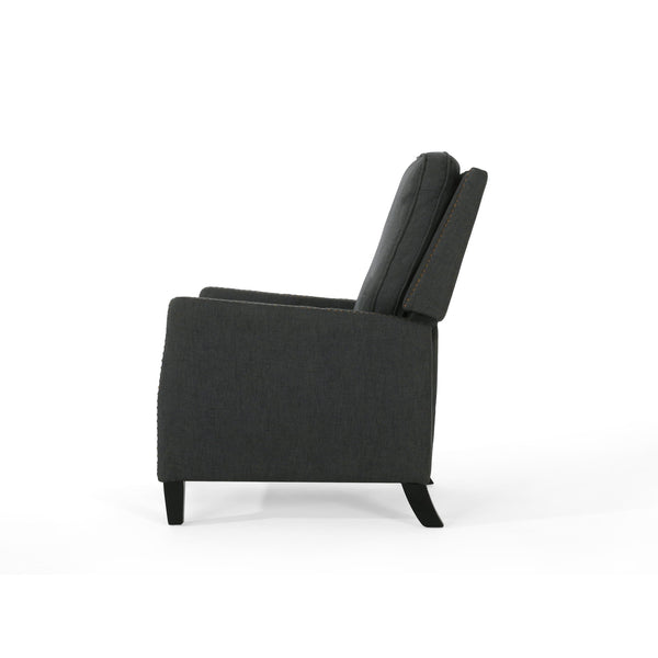 English Elm Christopher Knight Home® - 27.5" Wide Manual Standard Recliner with Plush Upholstery, Nailhead Trim & Contemporary Pushback Comfort Dark Gray 62808.00DGRY