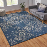 Christopher Knight Home® - Noble House - Althoff 7'10" X 10' Indoor/Outdoor Area Rug, Blue and Ivory