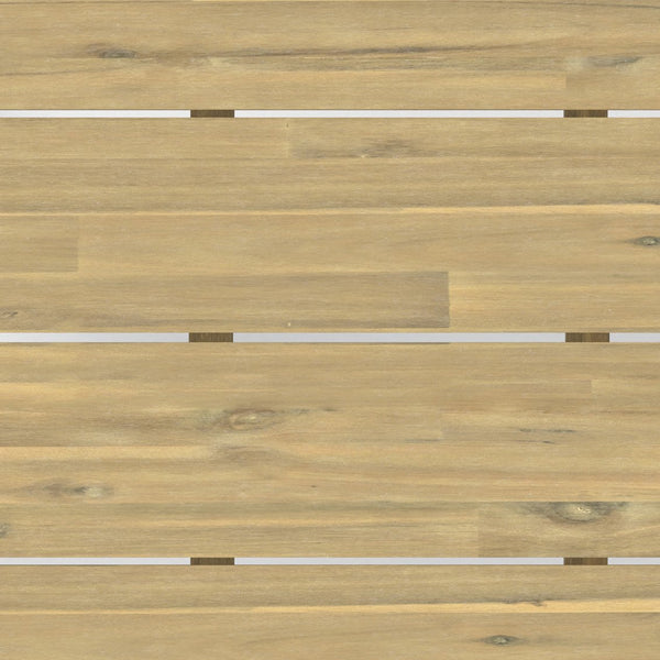 English Elm Parkside Handcrafted Outdoor Coffee Table in Light Teak – Solid Acacia, Slatted Top, Durable Style B136P159370