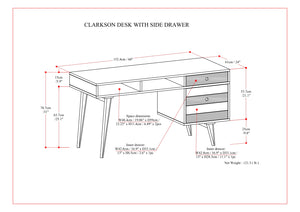 English Elm Clarkson Desk - Handcrafted Rustic Acacia With Mid-Century Design & Ample Storage For Home Office B136P158782