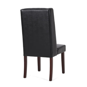English Elm Dining Chair Set of Two Wingback Button Tufted High Back Birch Leg Upholstered 61539.00PUMDNT