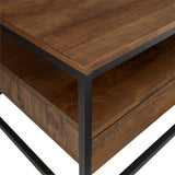 Homelegance By Top-Line Elouise Rustic Brown Coffee Table Brown Veneer