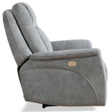 Parker House Linus - Hudson Grey Power Reclining Sofa And Two Recliners Grey 100% Polyester (S) Mlin-311phz-hgy