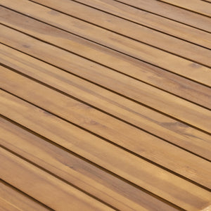 English Elm Outdoor Acacia Wood Rectangular Patio Dining Table Seats Six with Teak Finish 60388.00