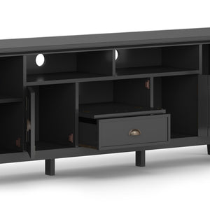 English Elm Redmond 72" Handcrafted Tv Media Stand - Elegant Black Finish With Ample Storage & Cable Management B136P159536-GIGA