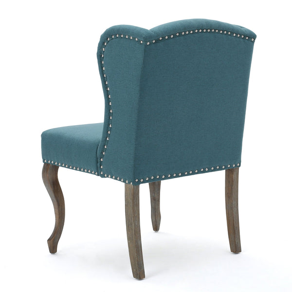 English Elm Kd Wingback Accent Chair Tufted Back Nailhead Trim Cabriole Legs Traditional Style 60001.00DTE