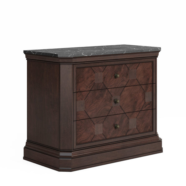 A.R.T. Furniture Revival Bachelor’S Chest - Traditional Napa Mahogany With Charcoal Marble Top & Cedar-lined Drawers Brown Rubberwood Solids,Quarter Mahogany Veneer,Stone,Resin,Metal 328158-1730