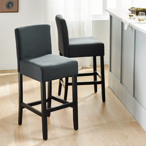 Christopher Knight Home® - Noble House - Portman Dark Charcoal Fabric Barstools - Set of 2