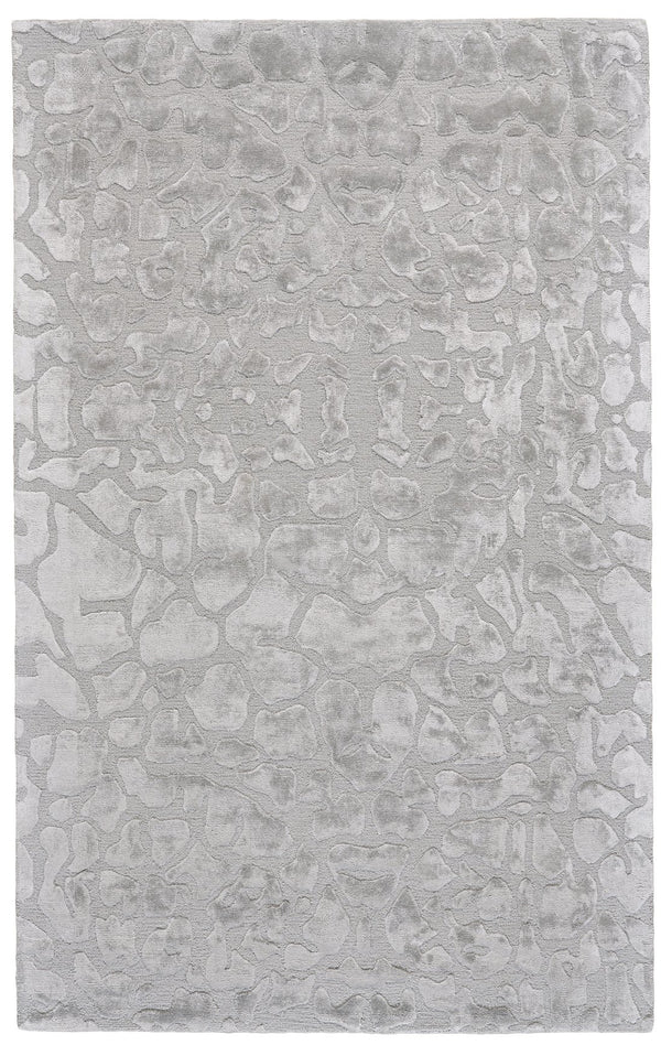 Feizy Rugs Mali Hand-tufted Abstract Rug – Contemporary Glam With Subtle Sheen For Sophisticated Interiors Gray,Silver Viscose,Wool 7178629fall000h50