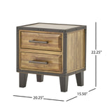 Christopher Knight Home® - Noble House - Lina Acacia Wood Two Drawer Night Stand