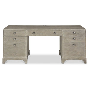Bernhardt Bernhardt Forsyth Rustic Albion Pewter Desk With Built-In Charging, Cord Management & File Storage D16514