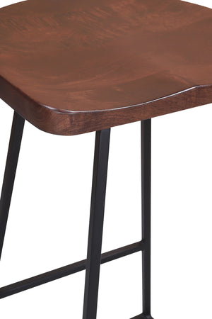 Porter Designs Clement Solid Acacia Wood Bar Stool With Sleek Lines And Comfortable Scooped Seat Brown Wood 07-196-10-2099