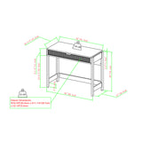 Holmes Modern Writing Desk with Reeded Drawer Coastal Oak WEHOL42OS1CO0 Walker Edison