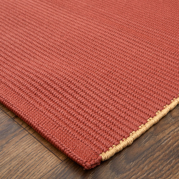 Feizy Rugs Theo Hand Woven Polypropylene Rug - Durable, Low Pile, Perfect For High-traffic Indoor & Outdoor Use Red,Tan Polypropylene The0827fredsndf00