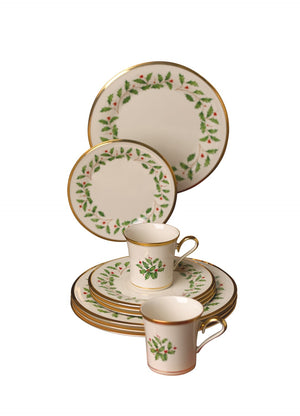 Lenox Holiday 12-Piece Plate & Mug Set Red & Green, IVORY PORCELAIN 6122048