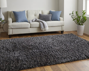 Feizy Rugs Stoneleigh Plush Hand-tufted Polyester High Pile Rug - Cozy, Durable, And Stain Resistant Luxury Decor Black,Gray Polyester 3998830fblk000g00