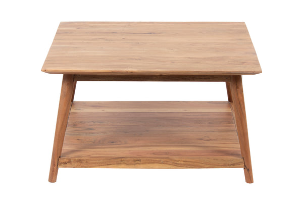 Porter Designs Porter Portola Square Coffee Table - Elegant Solid Acacia Wood Design With Flared Legs For Modern Homes Natural Wood 05-108-02-5013n