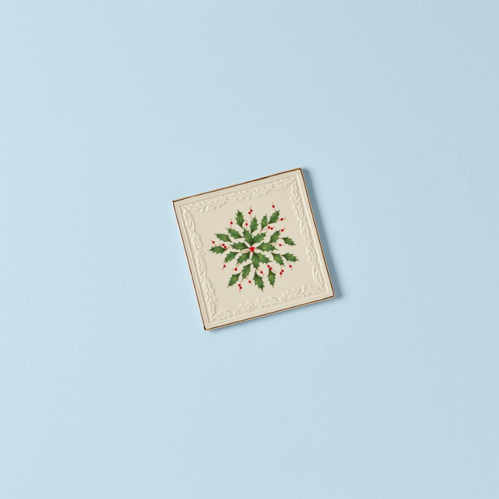 Lenox Hosting The Holidays Trivet Red & Green, IVORY PORCELAIN 870020