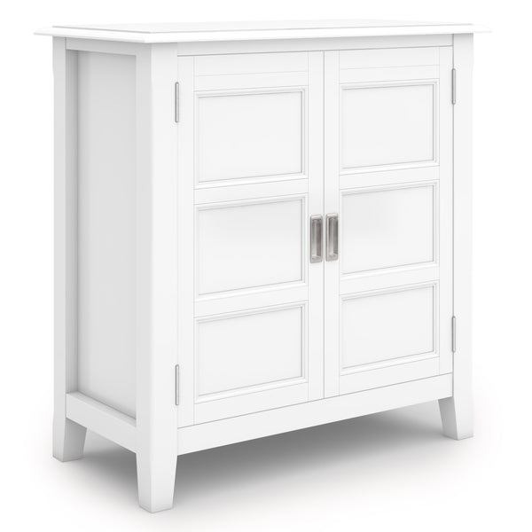 English Elm Burlington Low Storage Cabinet with Handcrafted Solid Wood, Transitional Design, Adjustable Shelves and Anti-Tip Safety White B136P158511