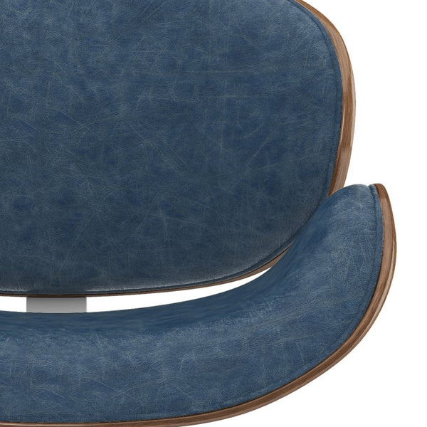 English Elm Marana Bentwood Adjustable Swivel Bar Stool - Distressed Blue With Chrome Base For Modern Spaces B136P158928