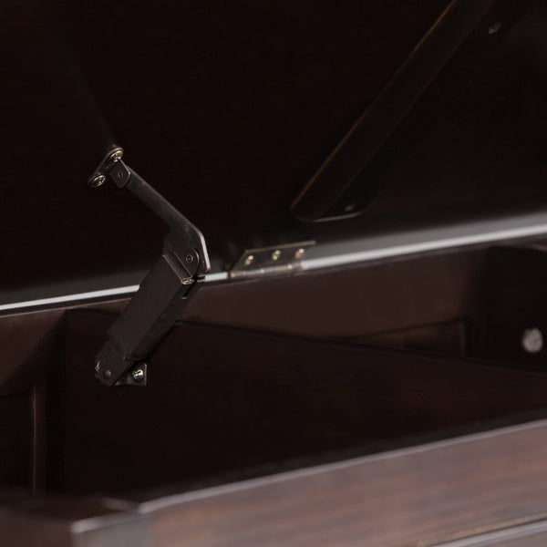 English Elm Connaught Storage Bench Trunk – Elegant Dark Chestnut Brown Seat With Hidden Storage Solutions B136P158129