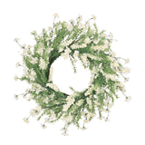 Christopher Knight Home® - Noble House - Potvin 30" Plum Blossom Artificial Silk Wreath, Green and White