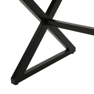 English Elm Rolando Outdoor Aluminum Dining Table with X-brace Steel Frame for Patio Gatherings 61625.00TBRN