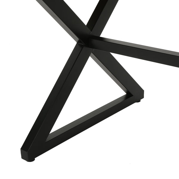 English Elm Rolando Outdoor Aluminum Dining Table with X-brace Steel Frame for Patio Gatherings 61625.00TBRN