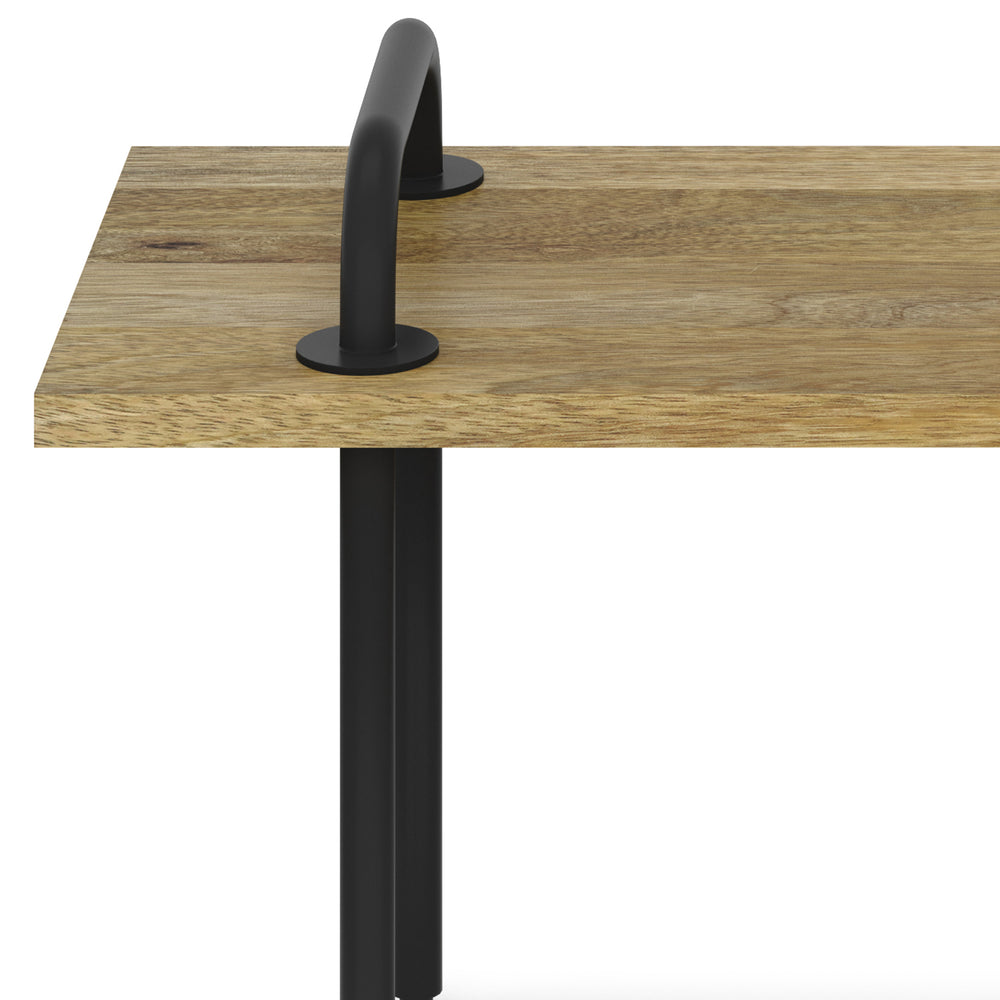 English Elm Berkeley Small Entryway Bench - Handcrafted Natural Mango Wood With Industrial Metal Accents B136P158493