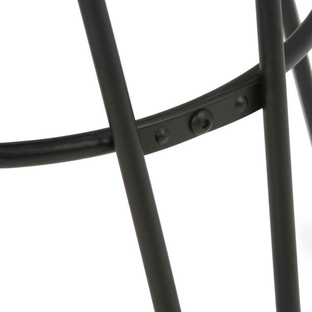 English Elm Simeon 30" Industrial Metal Bar Stool With Rustic Wood Seat - Cocoa Brown & Black Hairpin Legs B136P159610-GIGA