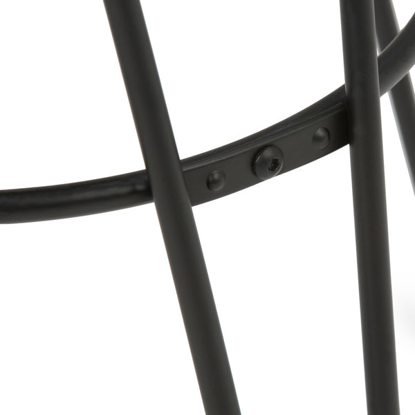 English Elm Simeon 30" Industrial Metal Bar Stool With Rustic Wood Seat - Cocoa Brown & Black Hairpin Legs B136P159610-GIGA