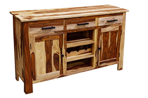 Porter Designs Kalispell Solid Sheesham Wood Bar Sideboard - Artisan Craftsmanship & Timeless Style Natural Wood 07-196-06-2419