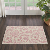 Nourison Jubilant JUB09 Machine Made Power-loomed Borderless Design Indoor Only Vintage  Rug Ivory Pink, Ivory Pink 100% Polypropylene 99446478818