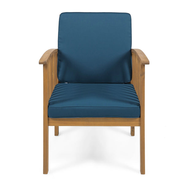 English Elm Casa Acacia Slatted Outdoor Club Chairs Set of 2 with Gray Finish Coastal Patio Seating 63513.00DT