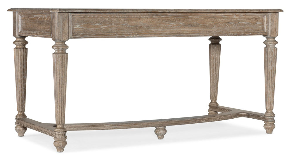 Hooker Furniture Sutter Cathedral Oak Writing Desk With Distressed Claro Finish, Integrated Power & Keyboard Drawer 5981-10458-80