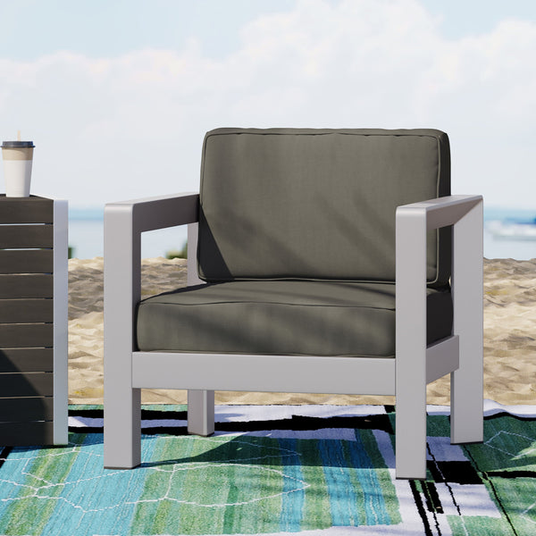 English Elm Christopher Knight Home® - AVIARA Aluminum Club Chair with Deep Seating and Low-Profile Design, Durable 400 lb Capacity, Compact Natural 64077.00