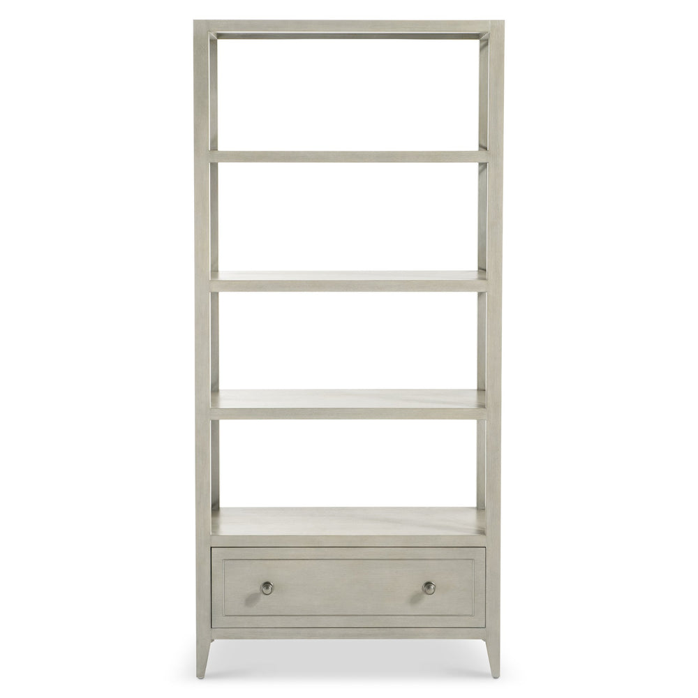 Bernhardt Bernhardt Cornelia Etagere — Neo‑Traditional Ash & Brushed Stainless Display Shelf, 82"H Vertical Statement 331812