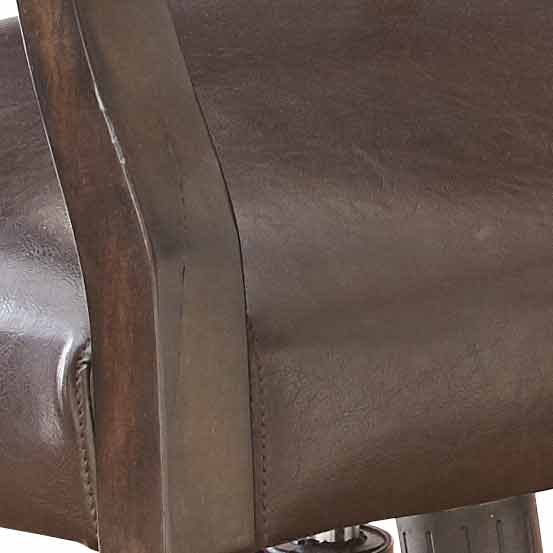 English Elm Steve Silver - Ruby Brown Swivel Arm Chair with Solid Wood Base, Vinyl Upholstery, Nailhead Trim, Wheels & Tilt Control B081P157519