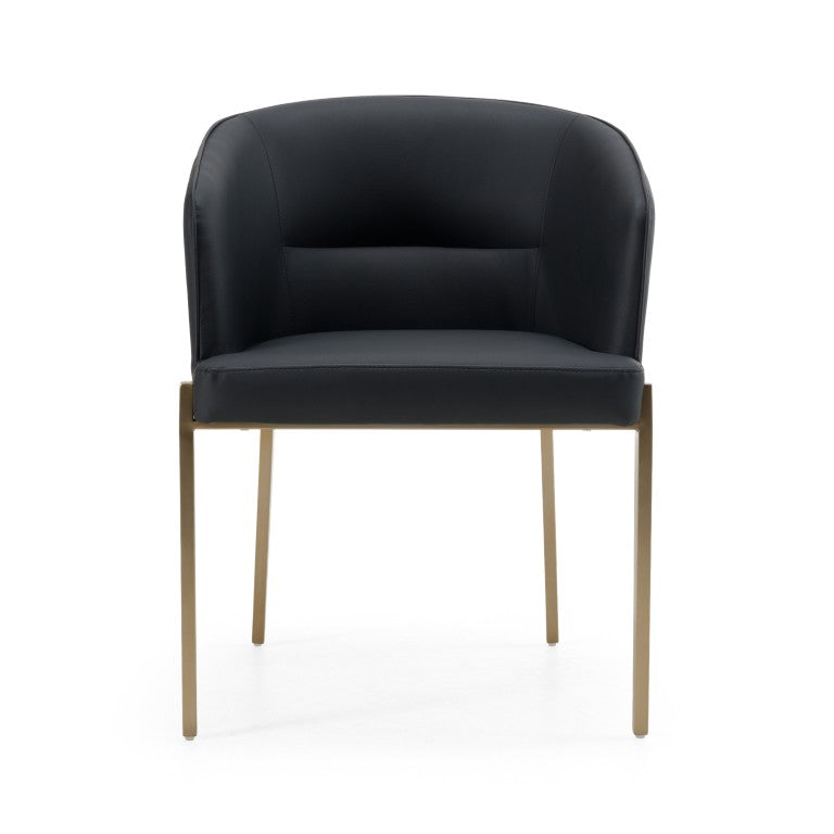 VIG Furniture Kravitz Dark Grey Vegan Leather Dining Chair With Plush Foam, Antique Brass Steel Legs, No Assembly Needed VGGAGA-6206CH-1-GRY