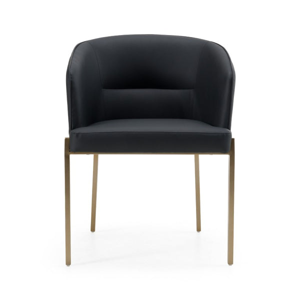 VIG Furniture Kravitz Dark Grey Vegan Leather Dining Chair With Plush Foam, Antique Brass Steel Legs, No Assembly Needed VGGAGA-6206CH-1-GRY