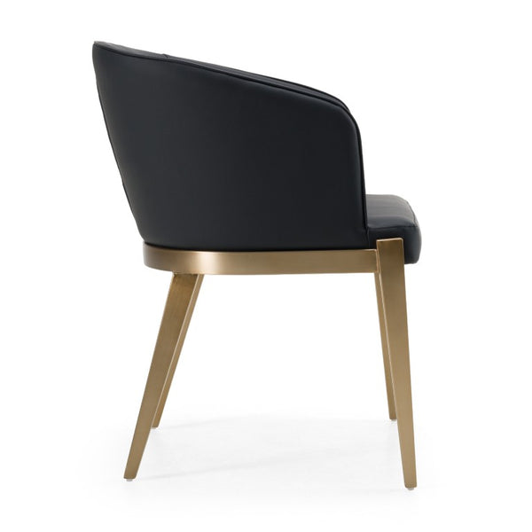 VIG Furniture Kravitz Dark Grey Vegan Leather Dining Chair With Plush Foam, Antique Brass Steel Legs, No Assembly Needed VGGAGA-6206CH-1-GRY