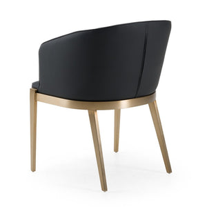 VIG Furniture Kravitz Dark Grey Vegan Leather Dining Chair With Plush Foam, Antique Brass Steel Legs, No Assembly Needed VGGAGA-6206CH-1-GRY