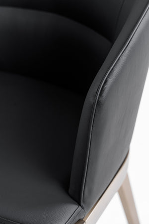 VIG Furniture Modrest Kravitz - Modern Dark Grey Vegan Leather + Antique Brass Dining Chair VGGAGA-6206CH-1-GRY