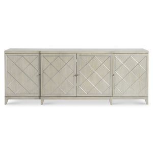 Bernhardt Bernhardt Cornelia Entertainment Credenza With Brushed Stainless Diamond Overlay, Soft-Close Doors, Cable Management 331880